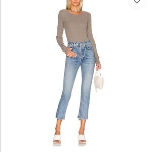 Agolde Riley high rise straight crop
